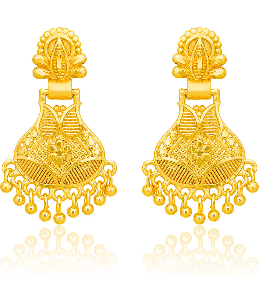 LUV FASHION Golden Chandbalis Earrings ( Pack of 1 ) - Earrings | Buy online on ZillyBuy