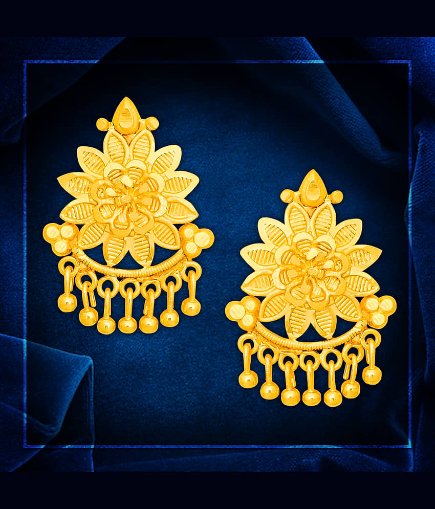 LUV FASHION Golden Drop Earrings ( Pack of 1 ) - Earrings | Buy online on ZillyBuy