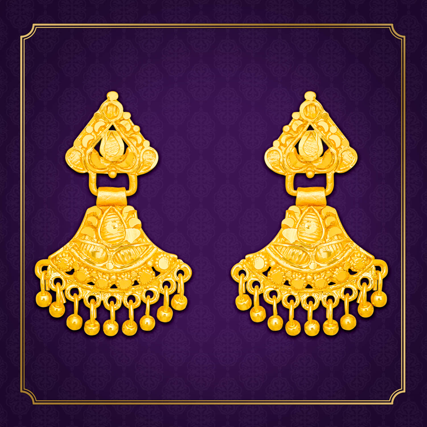 LUV FASHION Golden Drop Earrings ( Pack of 1 ) - Earrings | Buy online on ZillyBuy