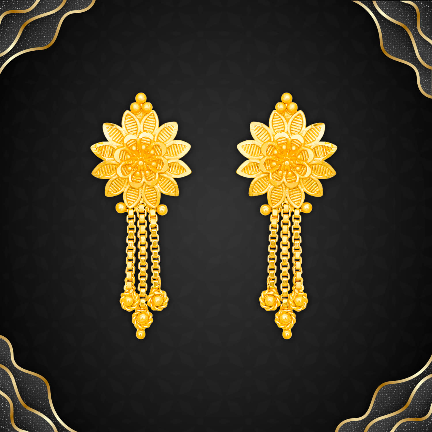 LUV FASHION Golden Drop Earrings ( Pack of 1 ) - Earrings | Buy online on ZillyBuy