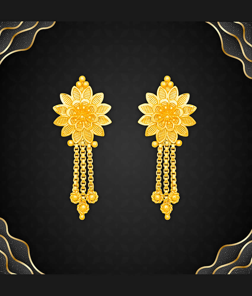 LUV FASHION Golden Drop Earrings ( Pack of 1 ) - Earrings | Buy online on ZillyBuy