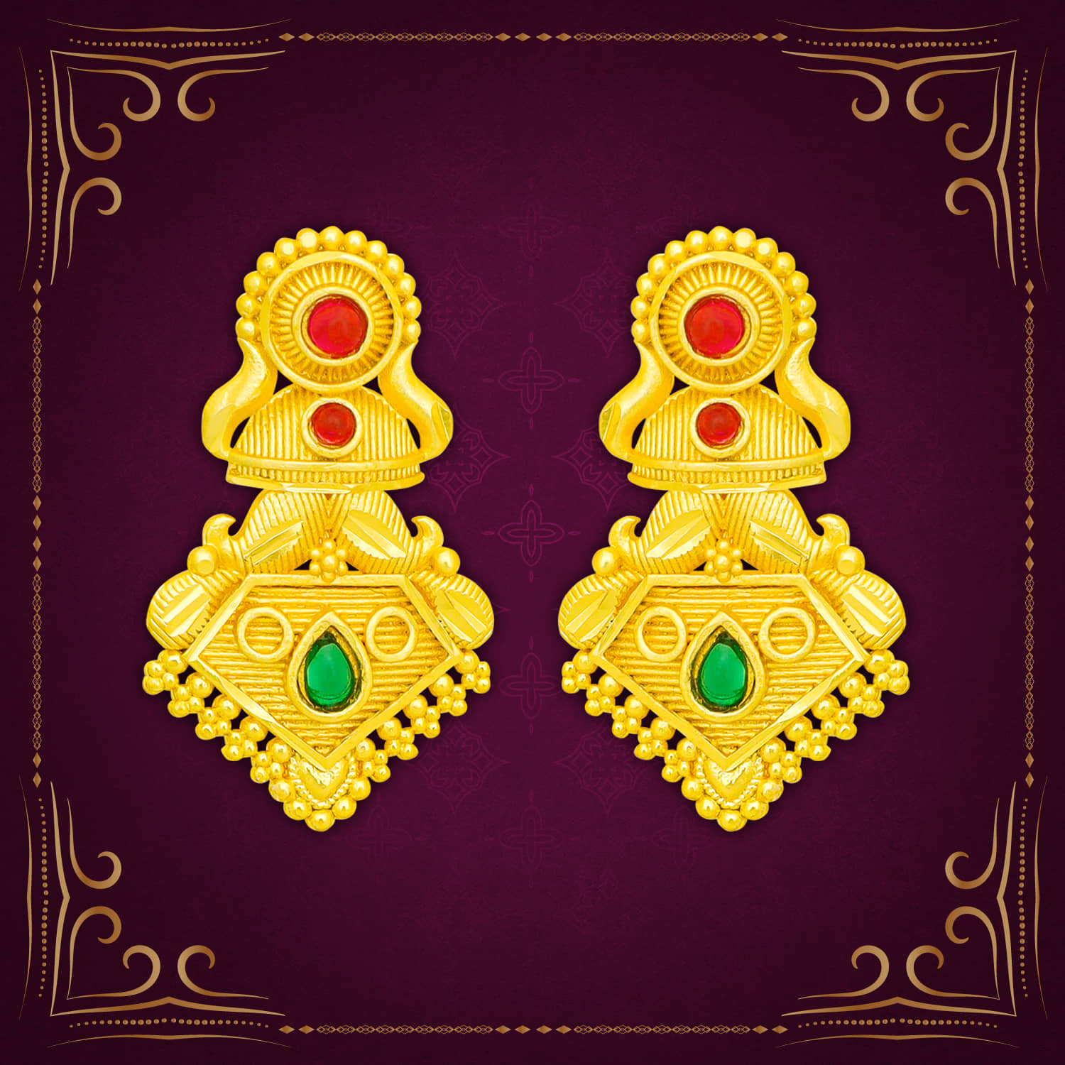 LUV FASHION Golden Drop Earrings ( Pack of 1 ) - Earrings | Buy online on ZillyBuy