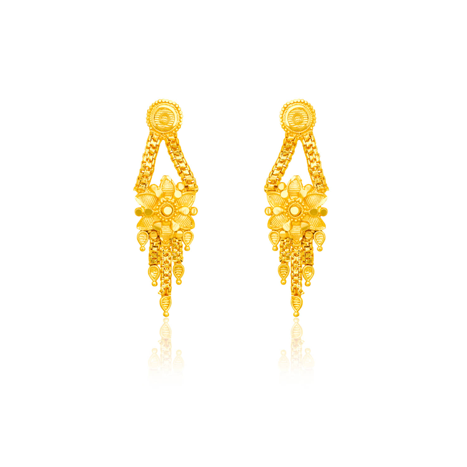 LUV FASHION Golden Drop Earrings ( Pack of 1 ) - Earrings | Buy online on ZillyBuy