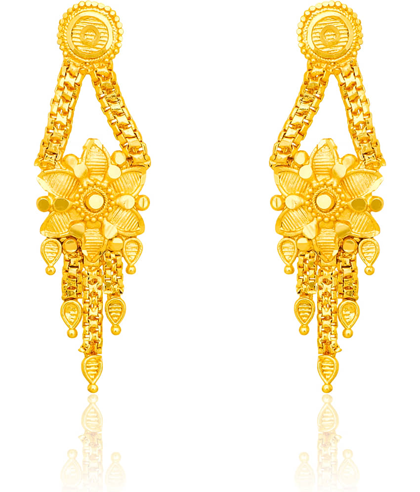 LUV FASHION Golden Drop Earrings ( Pack of 1 ) - Earrings | Buy online on ZillyBuy