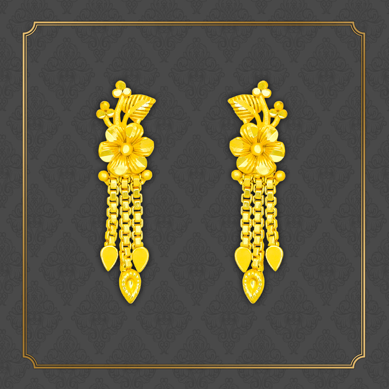 LUV FASHION Golden Drop Earrings ( Pack of 1 ) - Earrings | Buy online on ZillyBuy