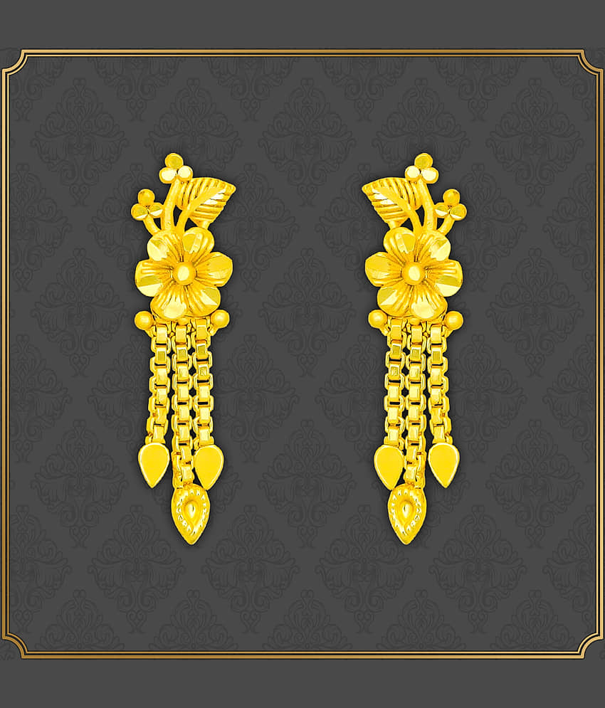 LUV FASHION Golden Drop Earrings ( Pack of 1 ) - Earrings | Buy online on ZillyBuy