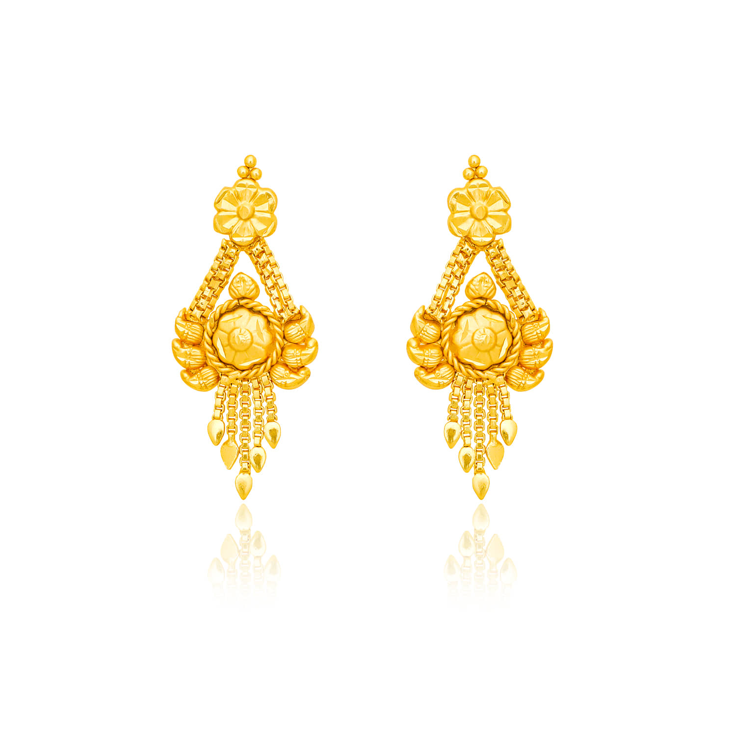 LUV FASHION Golden Drop Earrings ( Pack of 1 ) - Earrings | Buy online on ZillyBuy