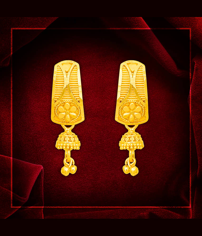 LUV FASHION Golden Drop Earrings ( Pack of 1 ) - Earrings | Buy online on ZillyBuy