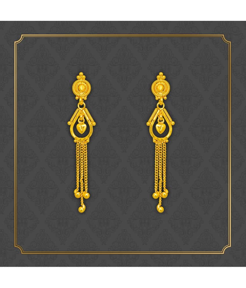 LUV FASHION Golden Drop Earrings ( Pack of 1 ) - Earrings | Buy online on ZillyBuy