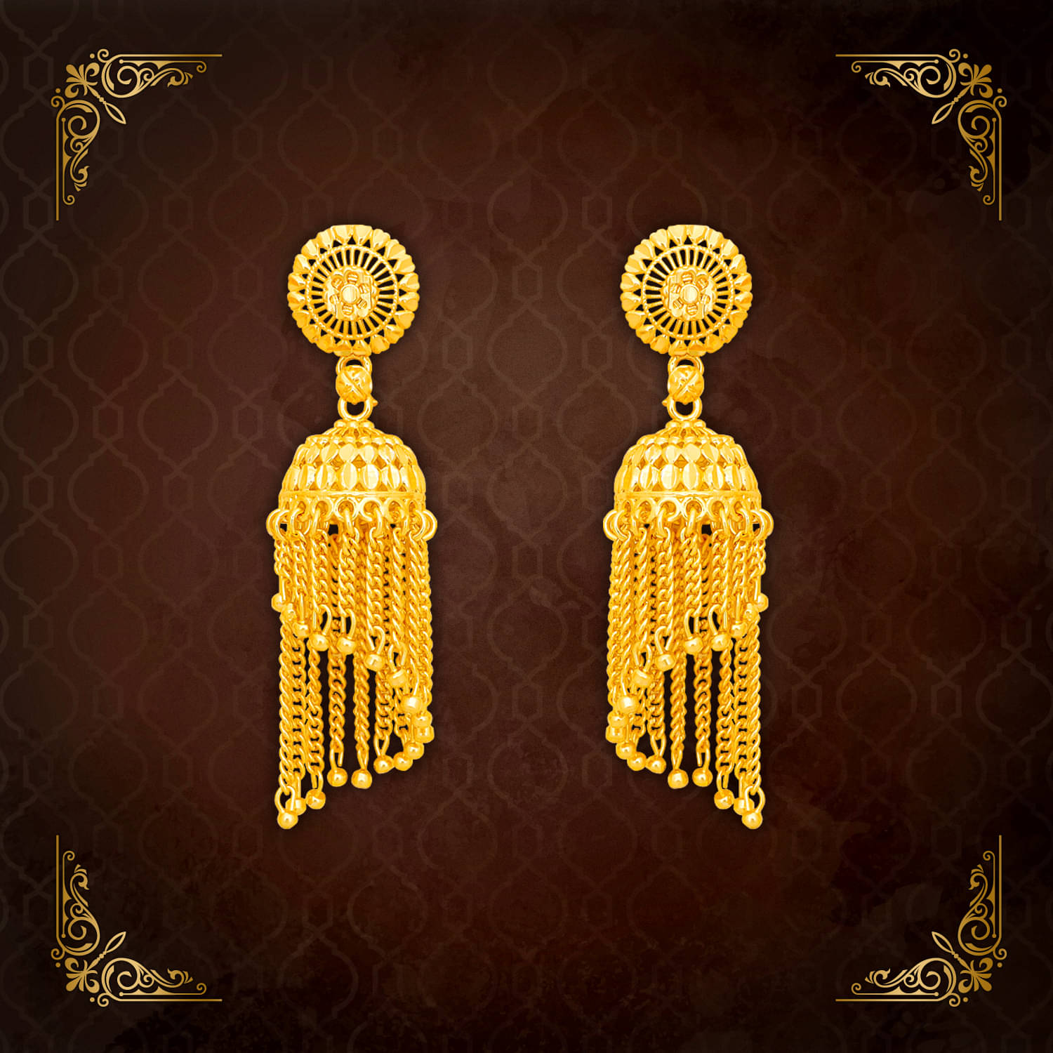     			LUV FASHION Golden Drop Earrings ( Pack of 1 )