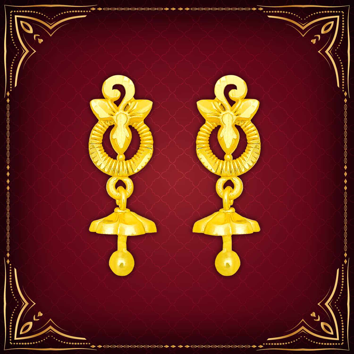 LUV FASHION Golden Drop Earrings ( Pack of 1 ) - Earrings | Buy online on ZillyBuy