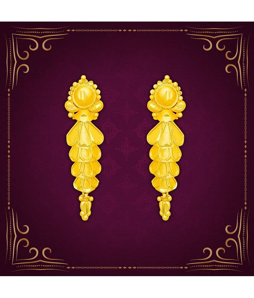 LUV FASHION Golden Drop Earrings ( Pack of 1 ) - Earrings | Buy online on ZillyBuy