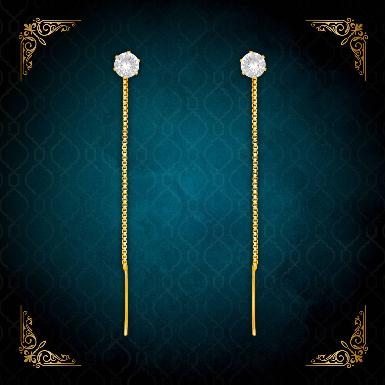     			LUV FASHION Golden Drop Earrings ( Pack of 1 )