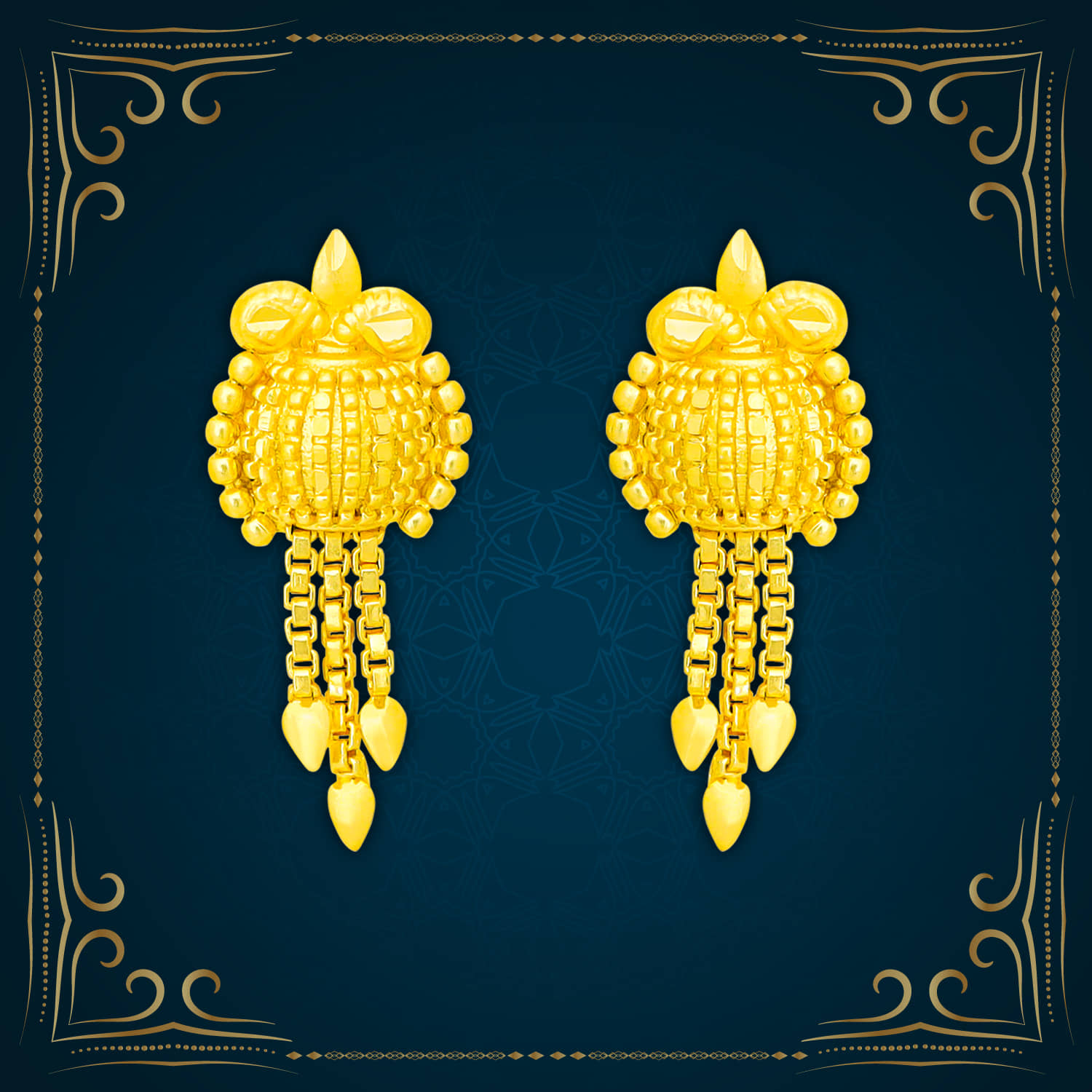 LUV FASHION Golden Drop Earrings ( Pack of 1 ) - Earrings | Buy online on ZillyBuy