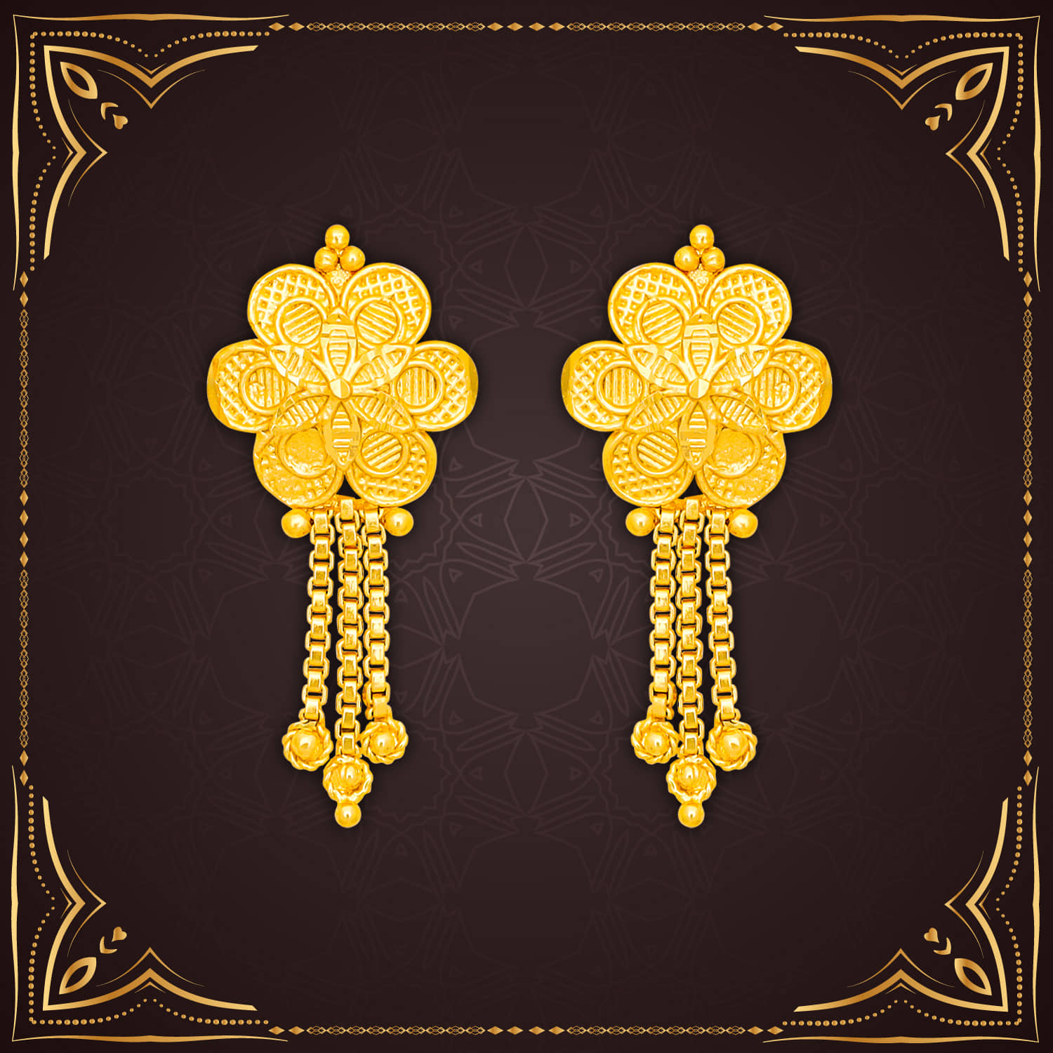 LUV FASHION Golden Drop Earrings ( Pack of 1 ) - Earrings | Buy online on ZillyBuy