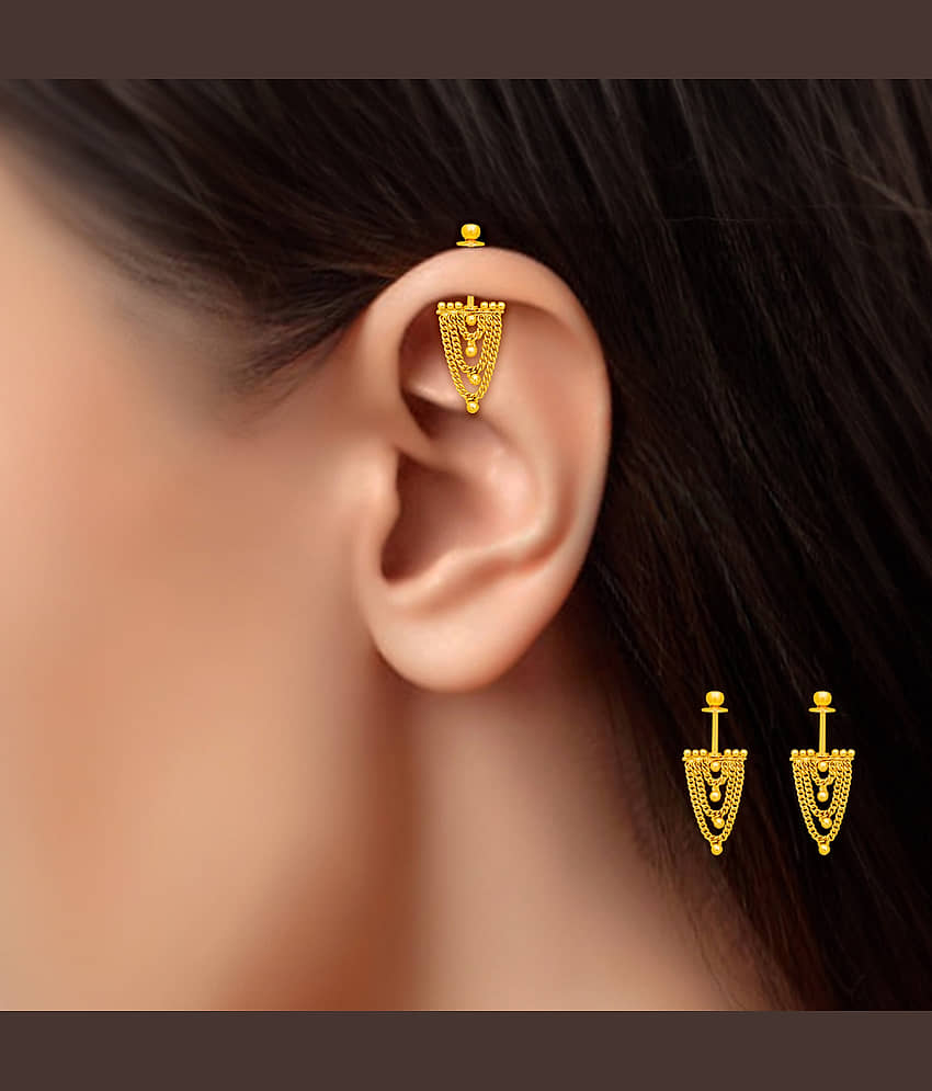 LUV FASHION Golden Drop Earrings ( Pack of 1 ) - Earrings | Buy online on ZillyBuy