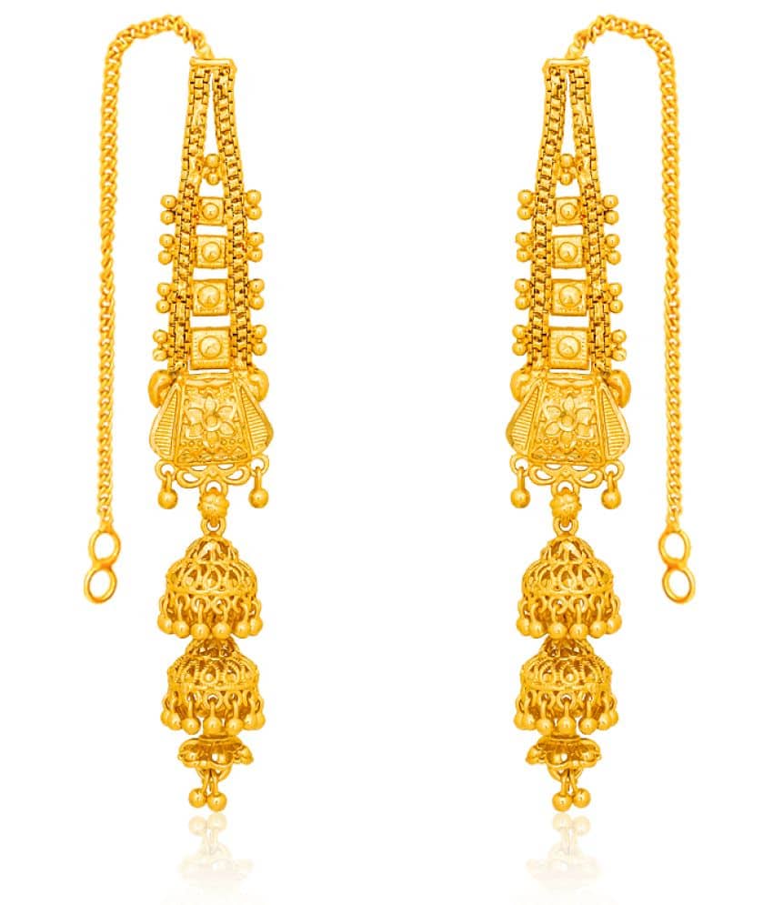 LUV FASHION Golden Ear Chain Earrings ( Pack of 1 ) - Earrings | Buy online on ZillyBuy