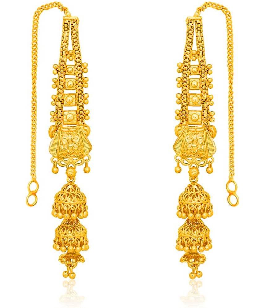 LUV FASHION Golden Ear Chain Earrings ( Pack of 1 ) - Earrings | Buy online on ZillyBuy