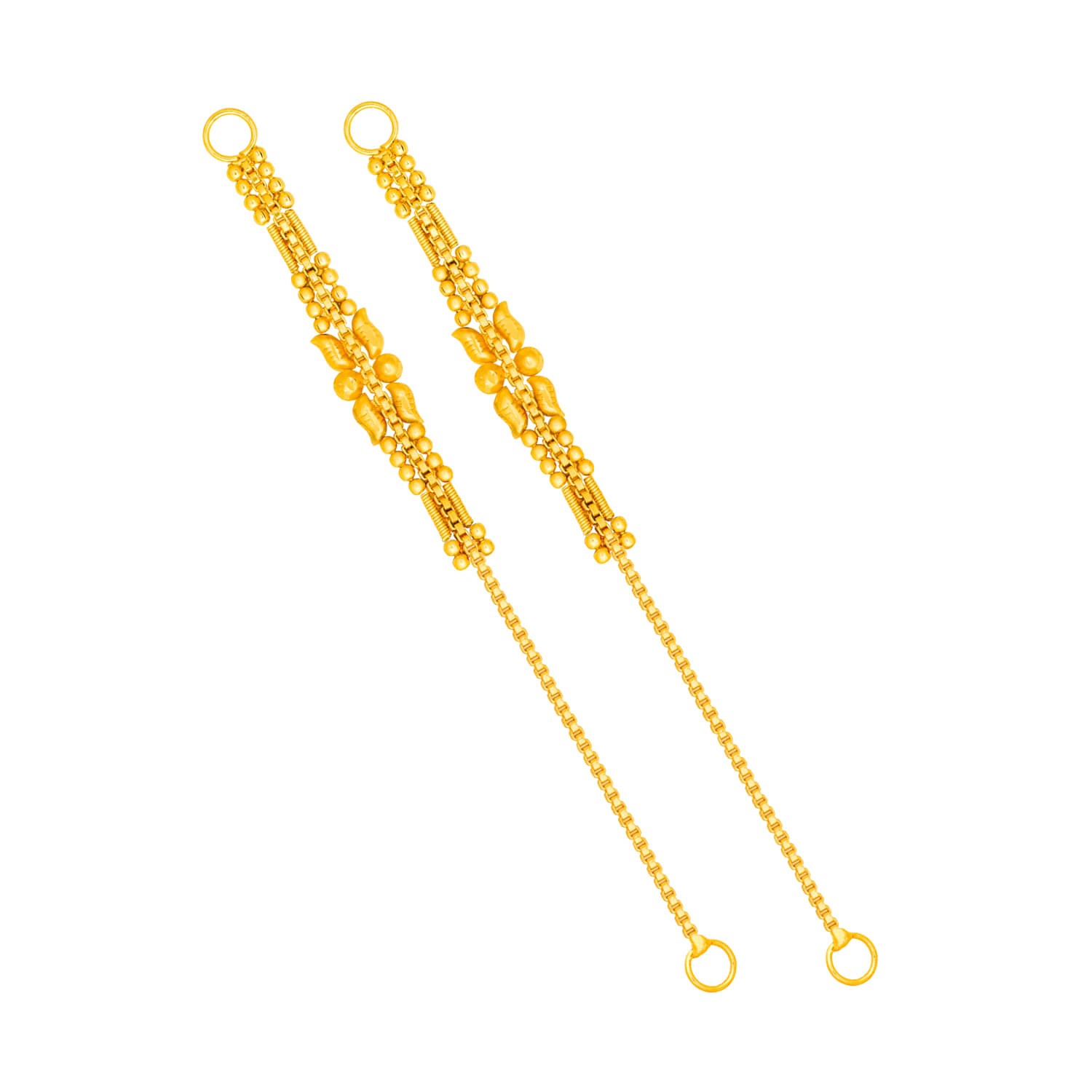     			LUV FASHION Golden Ear Chain Earrings ( Pack of 1 )
