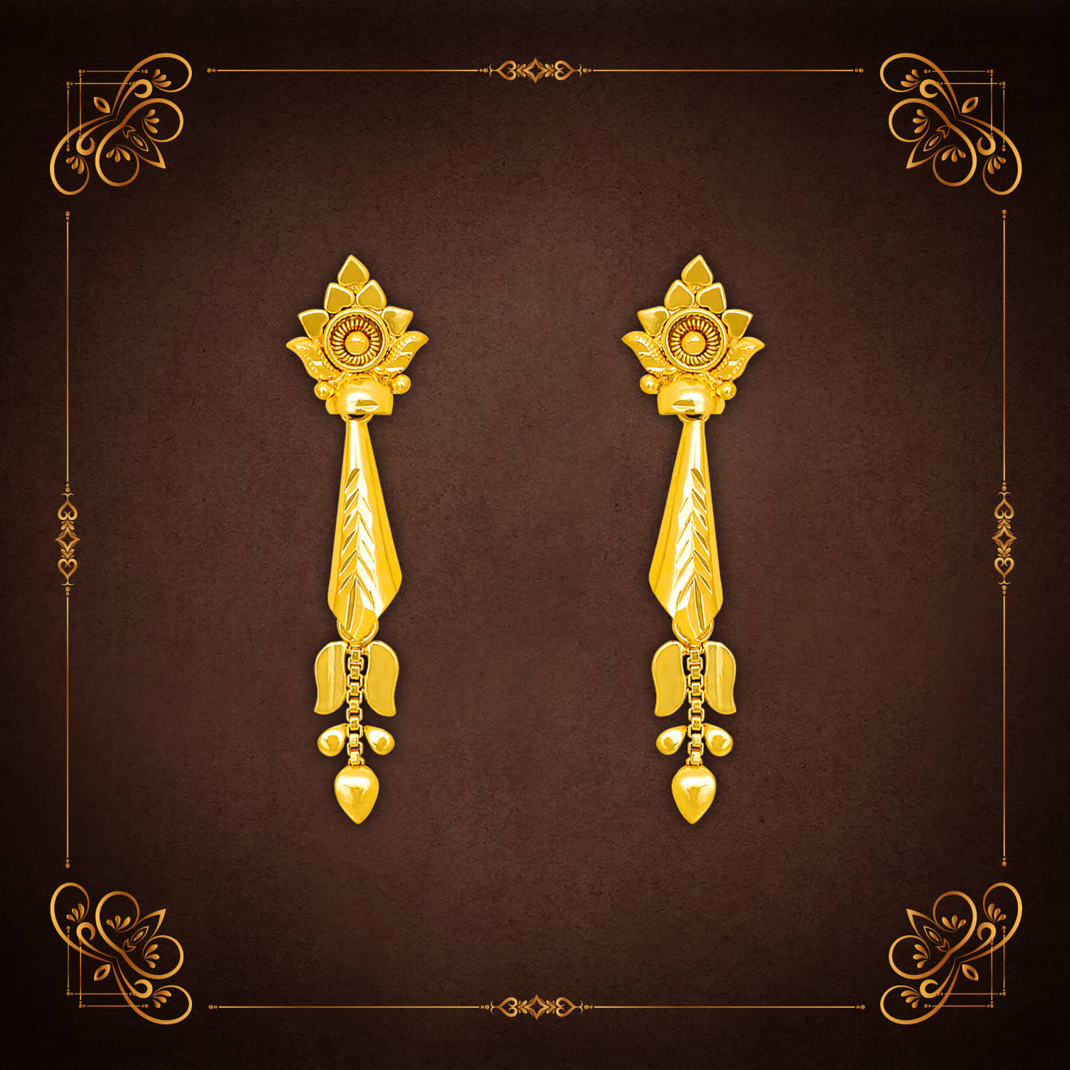 LUV FASHION Golden Jhumki Earrings ( Pack of 1 ) - Earrings | Buy online on ZillyBuy