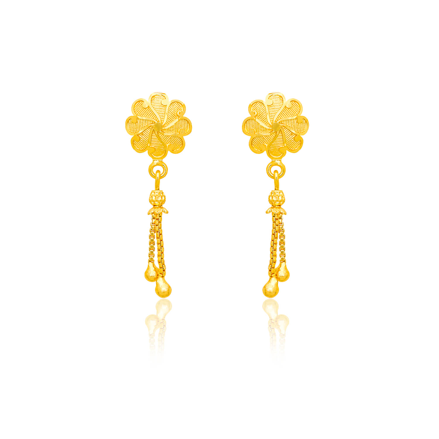 LUV FASHION Golden Stud Earrings ( Pack of 1 ) - Earrings | Buy online on ZillyBuy