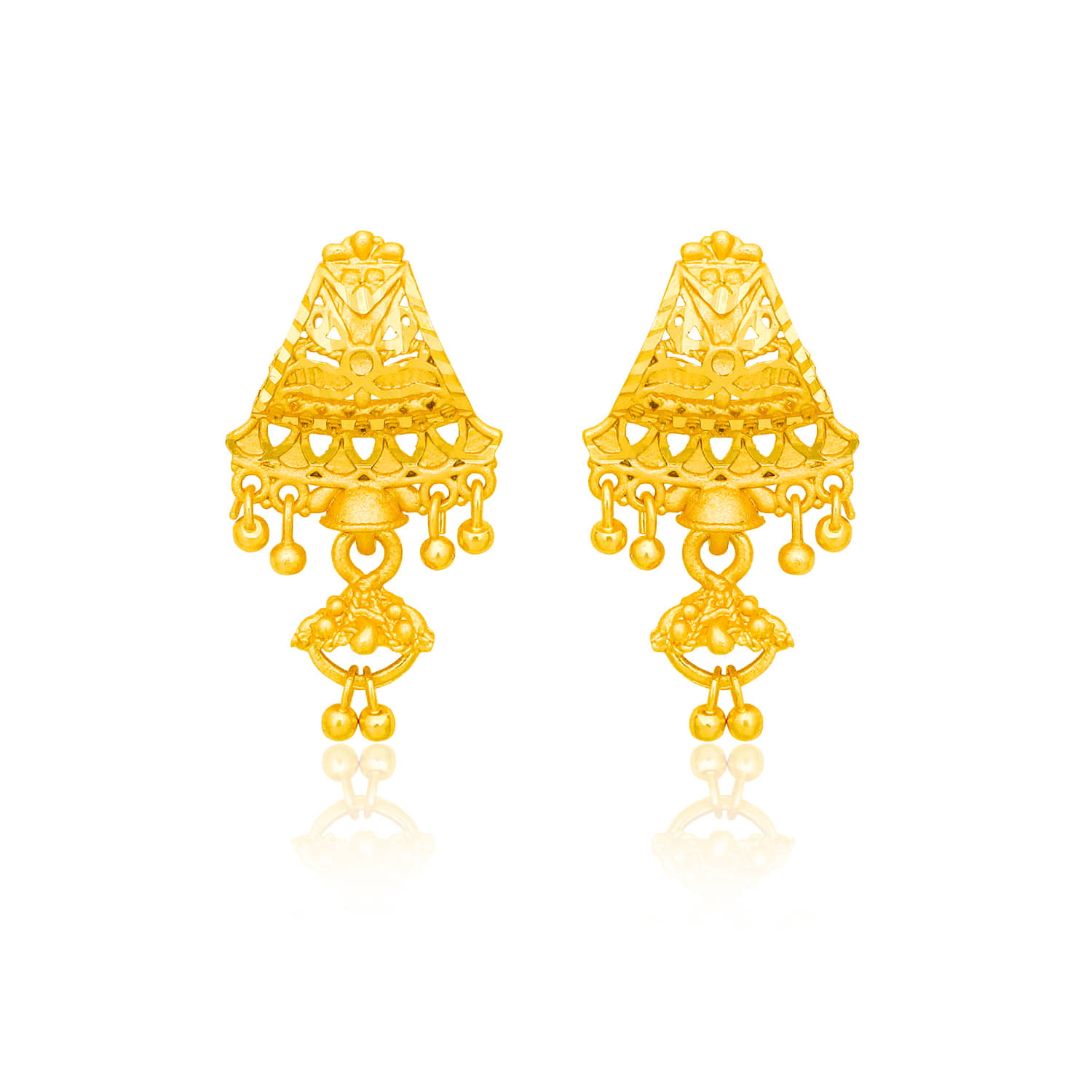 LUV FASHION Golden Stud Earrings ( Pack of 1 ) - Earrings | Buy online on ZillyBuy