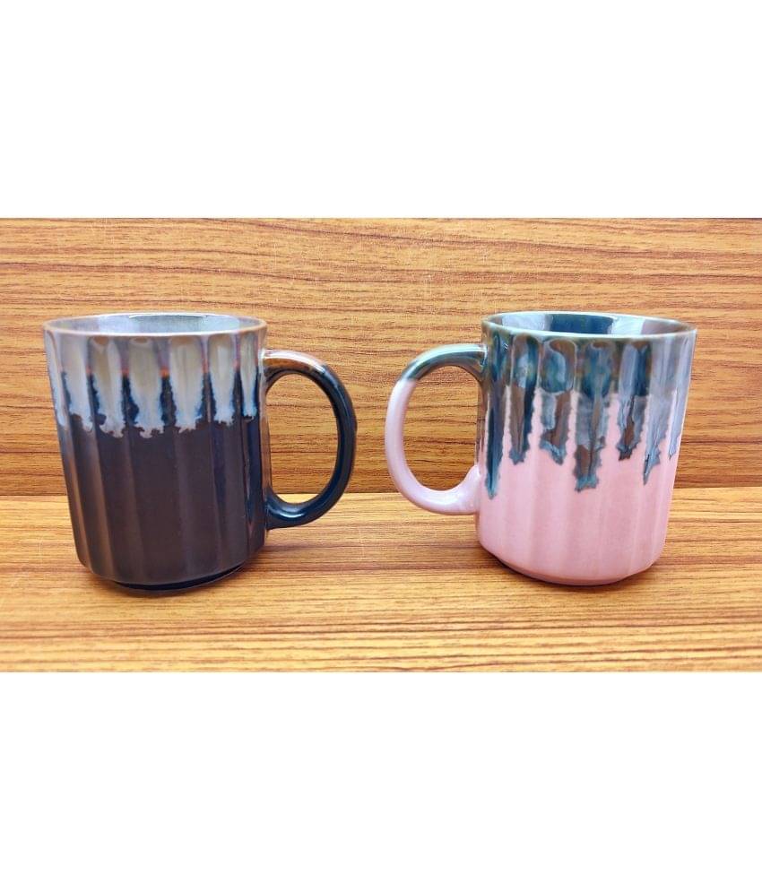 Laghima jadon Round Line Solid Ceramic Coffee Mug 300 mL ( Pack of 2 ) Laghima jadon Round Line Solid Ceramic Coffee Mug 300 mL ( Pack of 2 )