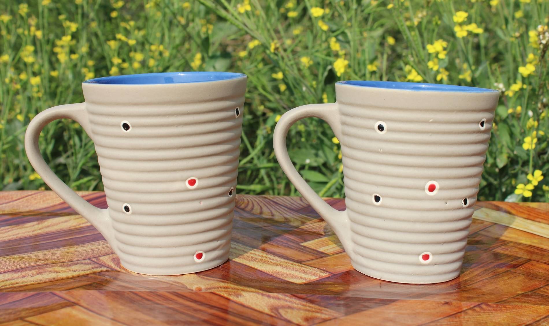 Laghima jadon Round Ring Shape Solid Ceramic Coffee Mug 350 mL ( Pack of 2 )     			Laghima jadon Round Ring Shape Solid Ceramic Coffee Mug 350 mL ( Pack of 2 )