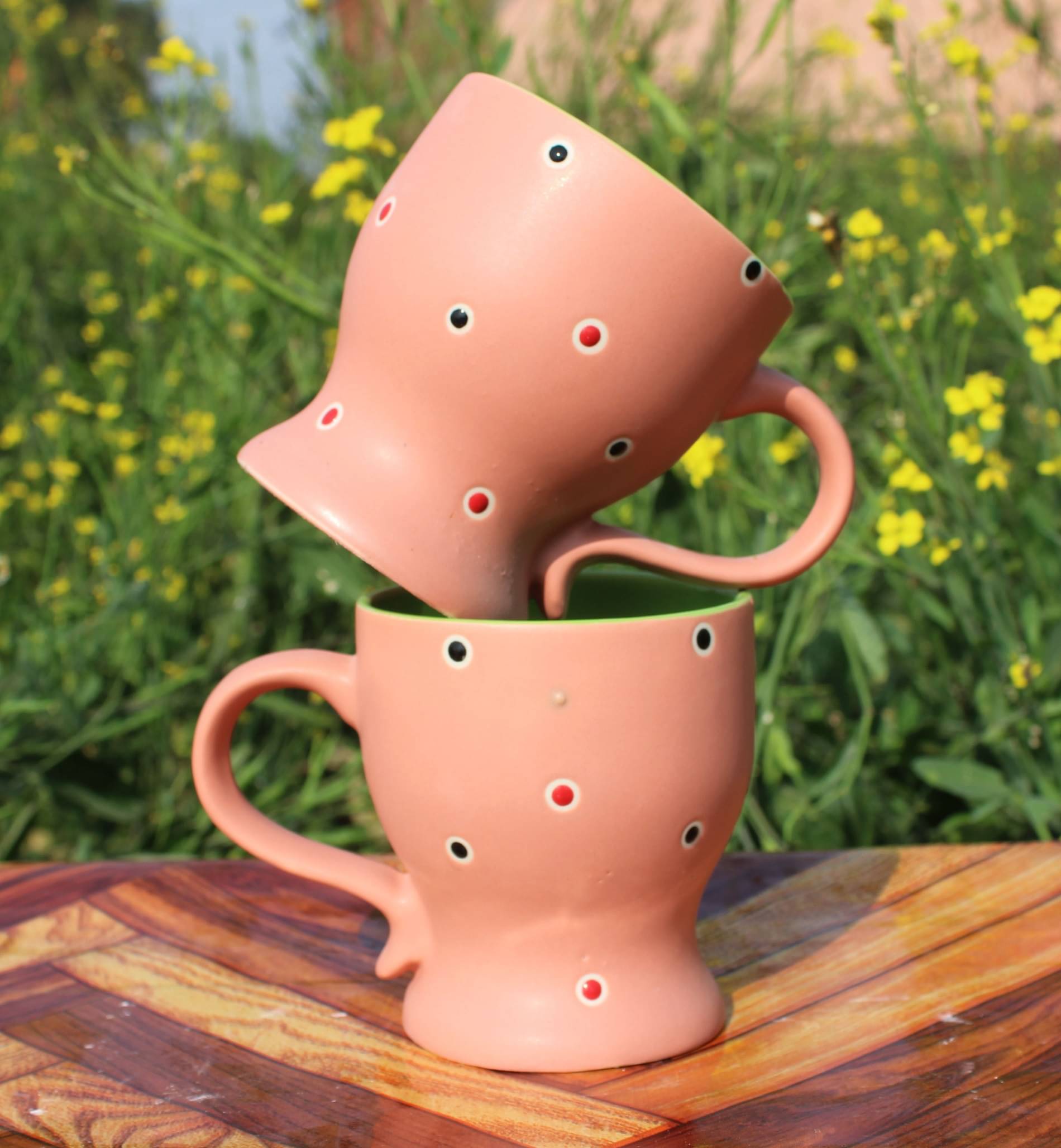 Laghima jadon Worldcup Shape Solid Ceramic Coffee Mug 280 mL ( Pack of 2 )     			Laghima jadon Worldcup Shape Solid Ceramic Coffee Mug 280 mL ( Pack of 2 )