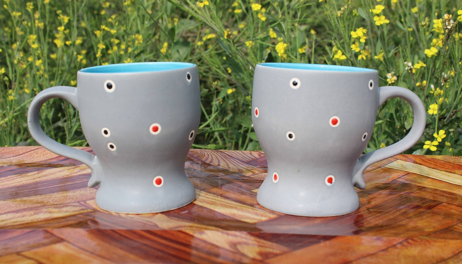     			Laghima jadon Worldcup Shape Solid Ceramic Coffee Mug 280 mL ( Pack of 2 )
