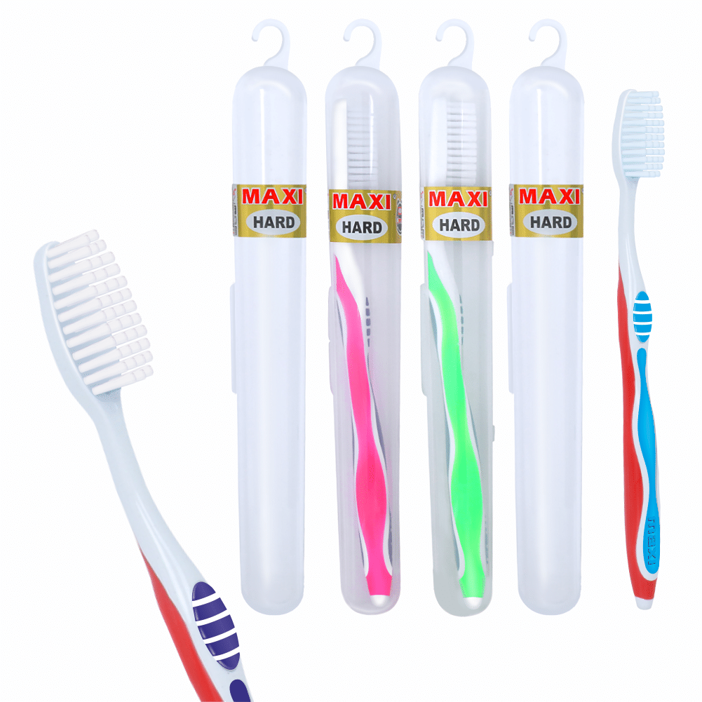     			Maxi Candy Hard Toothbrush Travel Pack(Pack Of 4)