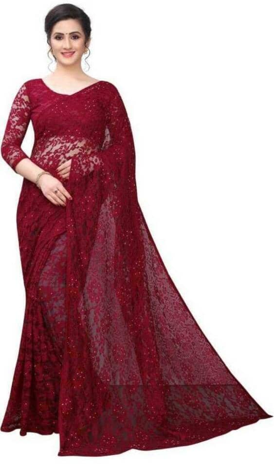 Saadhvi Cotton Blend Printed Saree With Unstitched Blouse Piece ( Brown ) - Sarees | Buy online on ZillyBuy