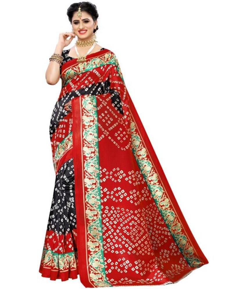 Saadhvi Georgette Printed Saree With Unstitched Blouse Piece ( Black ) Saadhvi Georgette Printed Saree With Unstitched Blouse Piece ( Black )