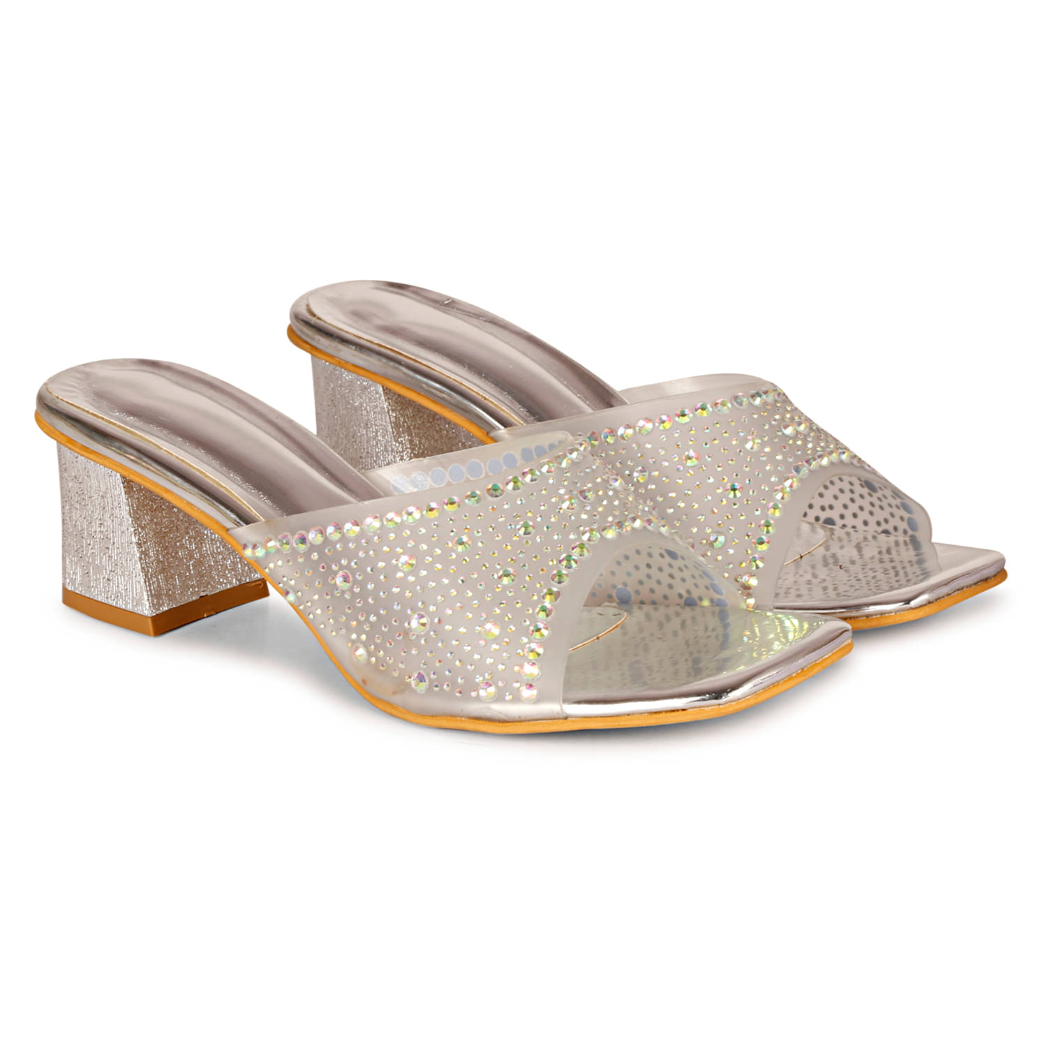     			Saheb Silver Women's Sandal Heels