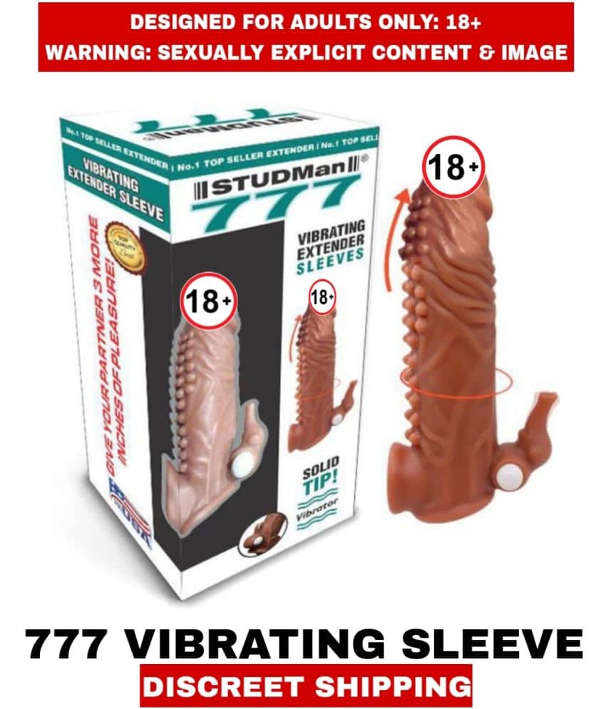 Sexual Wellness  Men's Sexual Performance and Enlargement Close Ended  777 Spikey Vibrating Penis Sleeve Extension and Sleeves For Men