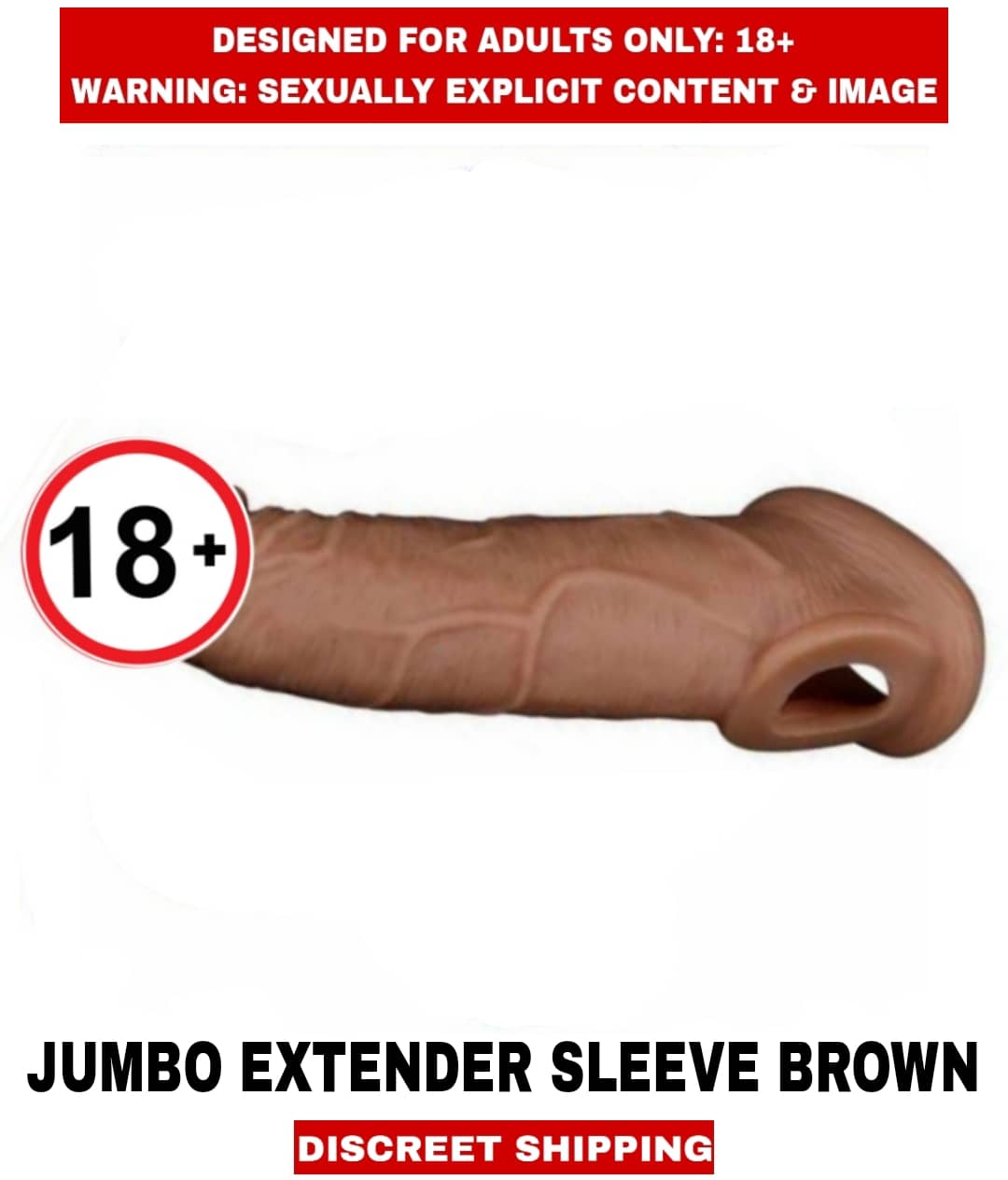 Sexual Wellness  Men's Sexual Performance and Enlargement Close Ended  Penis Extension and Jumbo Brown Color Sleeves For Men