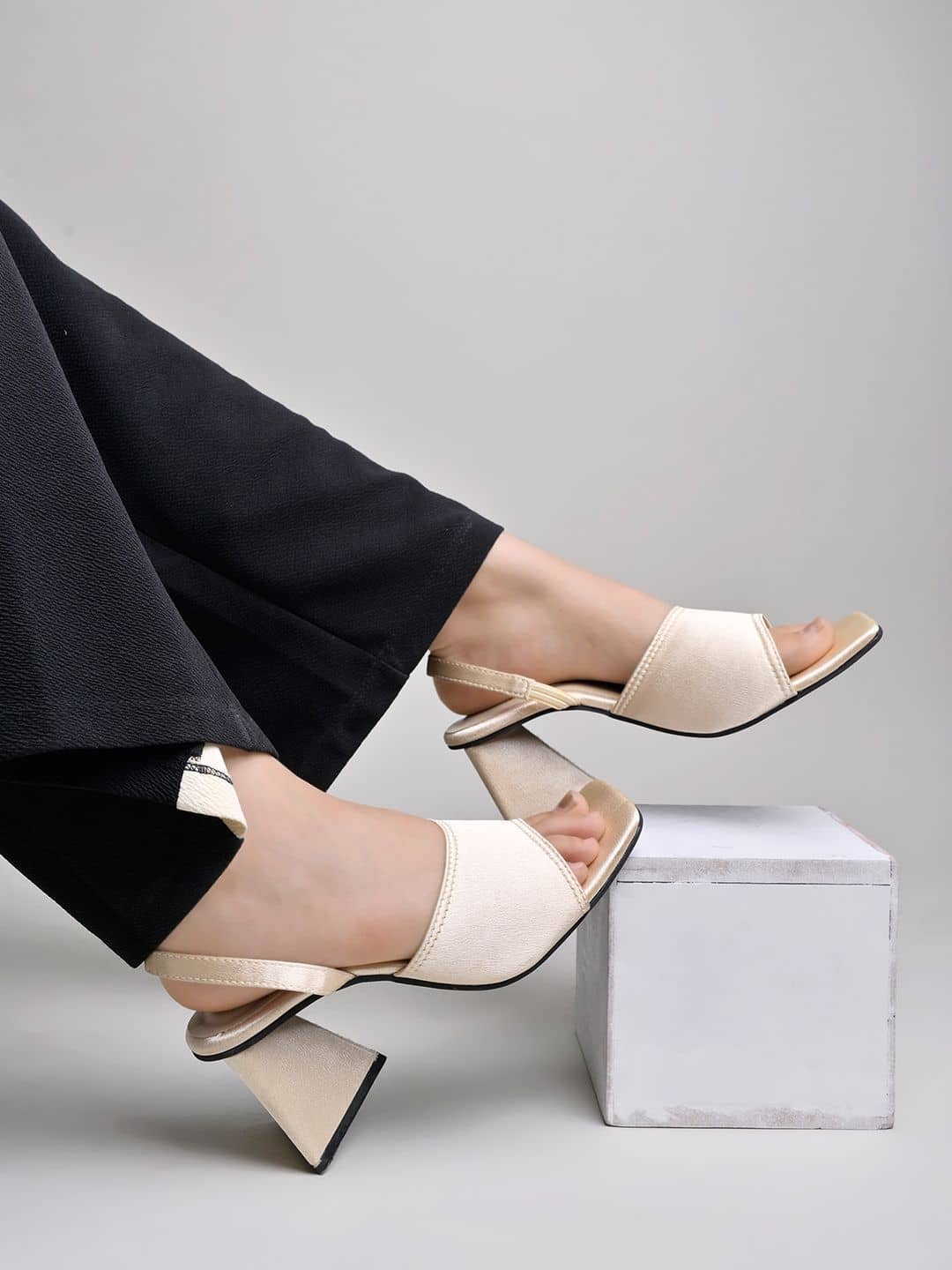 Shoetopia Gold Women's Sandal Heels - Heels | Buy online on ZillyBuy
