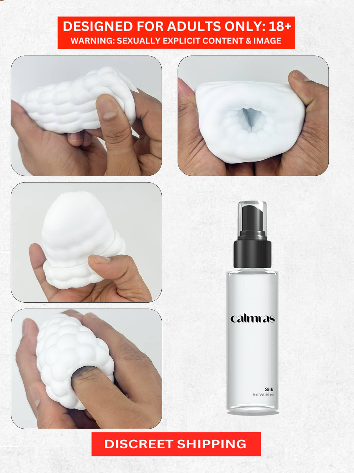 Transparent Mini Masturbator Cup with Big Lube- Best Male Masturbator toy For Beginners |  Silicone Made Calmras Tac Male Masturbator