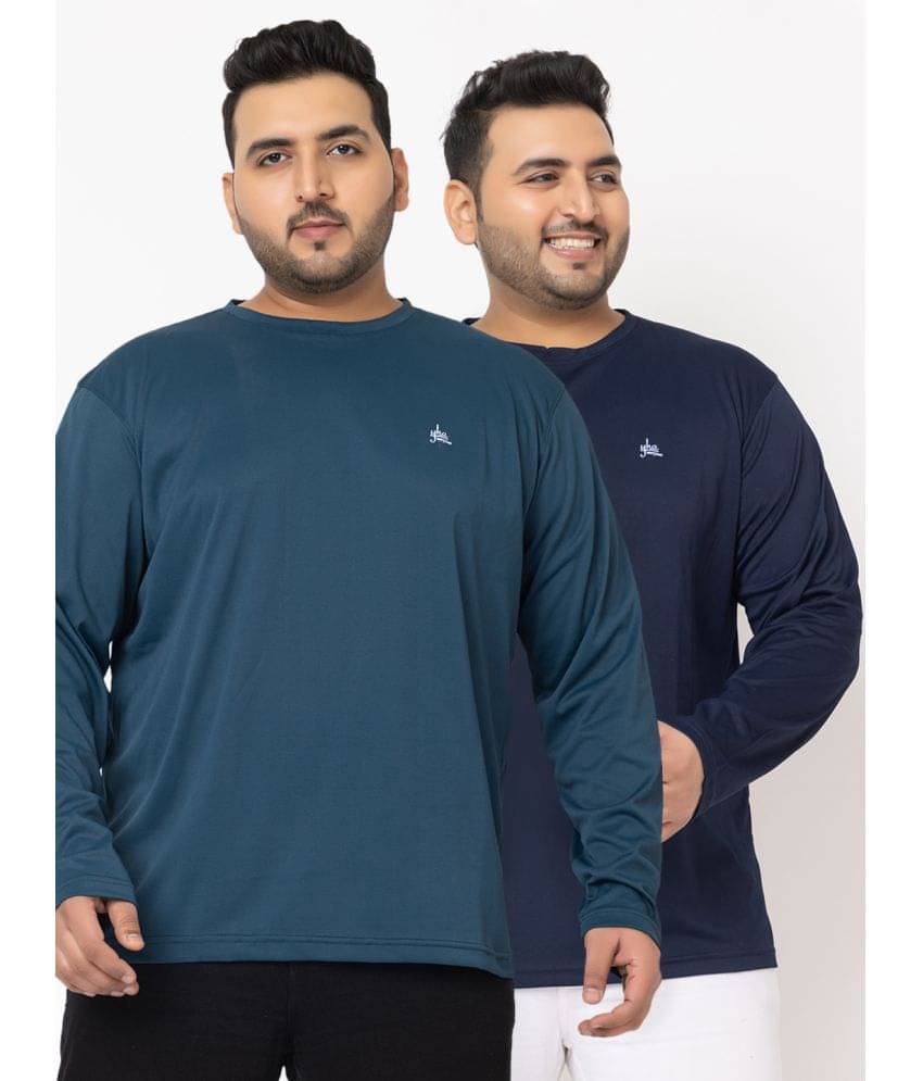 YHA Cotton Blend Regular Fit Solid Full Sleeves Men's T-Shirt - Navy ( Pack of 2 ) YHA Cotton Blend Regular Fit Solid Full Sleeves Men's T-Shirt - Navy ( Pack of 2 )