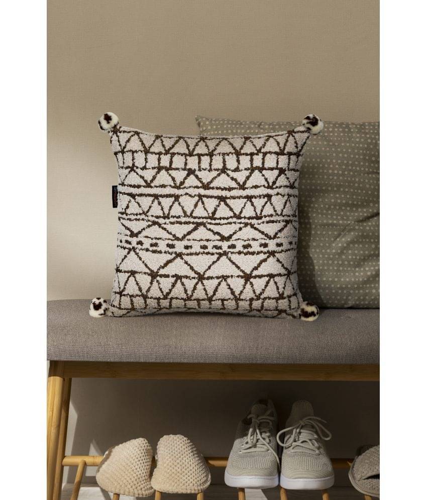     			mezposh Set of 1 Jacquard Geometric Square Cushion Cover (40X40)cm - Gold
