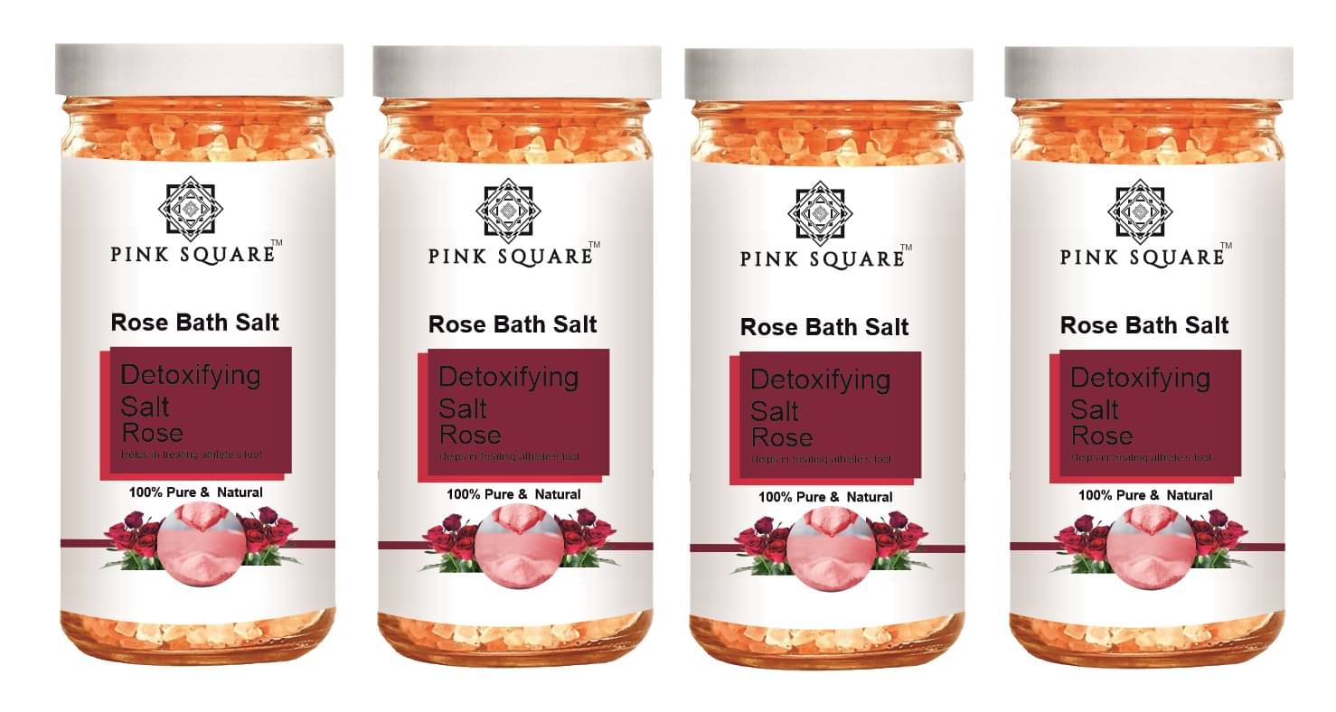 pink square Bath Salt Crystal Lemon Bath Salt 200 g Pack of 4 pink square Bath Salt Crystal Lemon Bath Salt 200 g Pack of 4