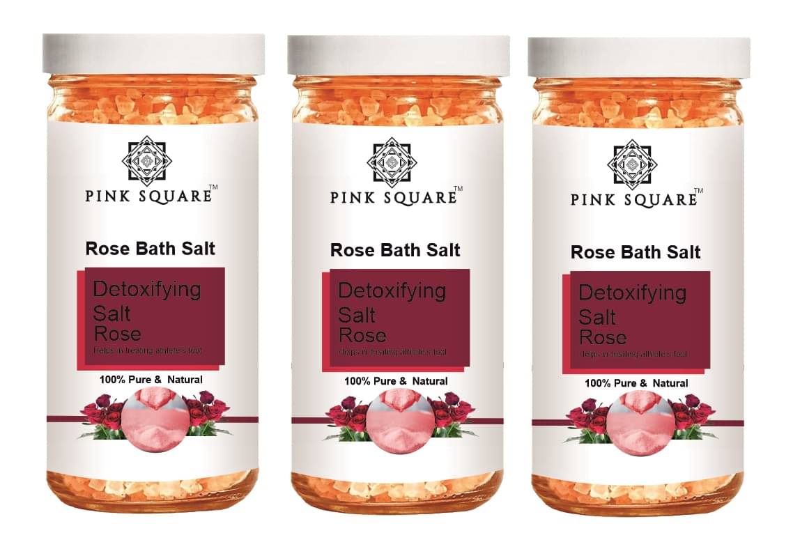 pink square Bath Salt Crystal Lemon Bath Salt 200 g Pack of 3 pink square Bath Salt Crystal Lemon Bath Salt 200 g Pack of 3