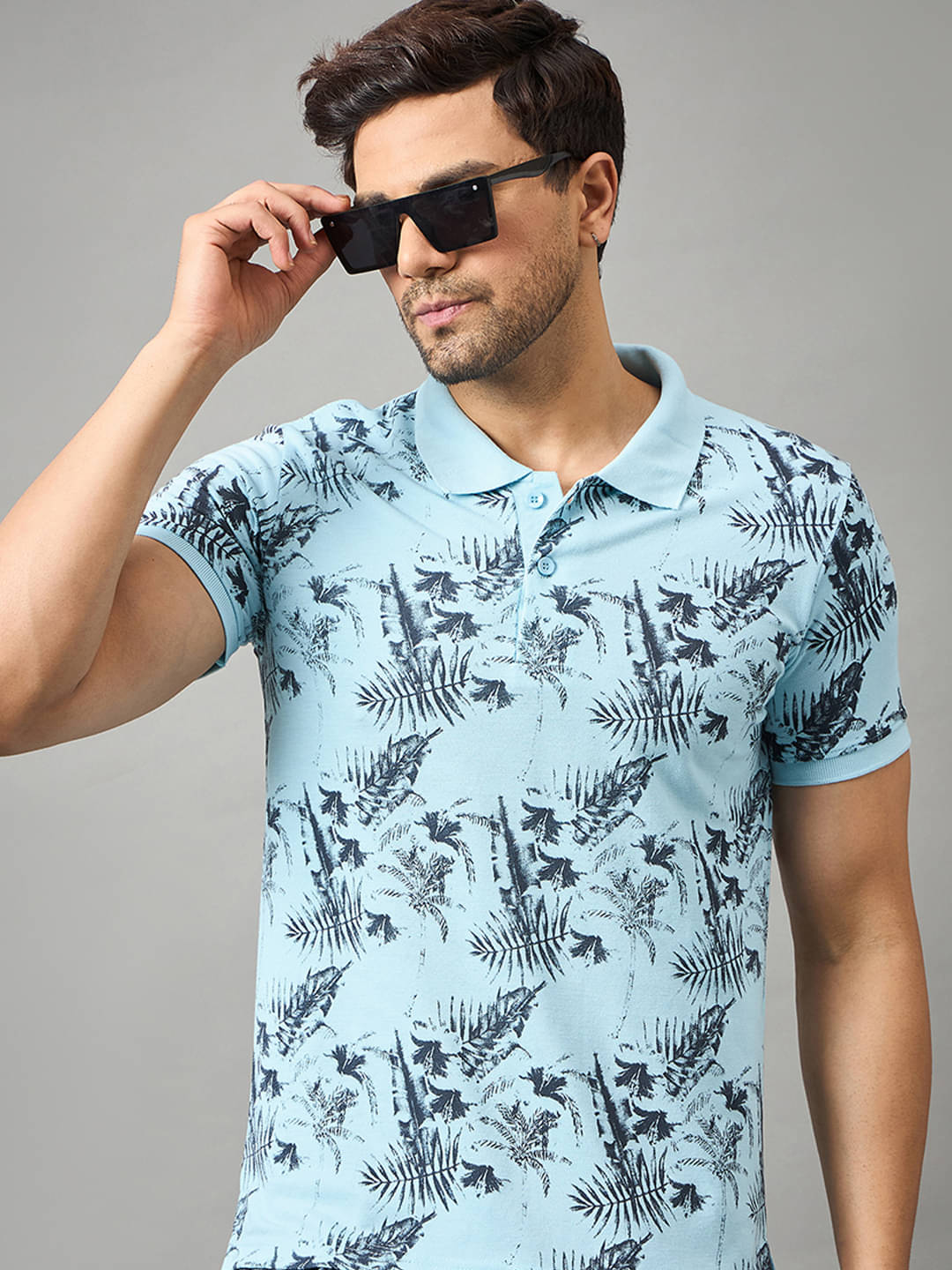     			zigo Pack of 1 Cotton Blend Regular Fit Printed Half Sleeves Men's Polo T Shirt ( Aqua )