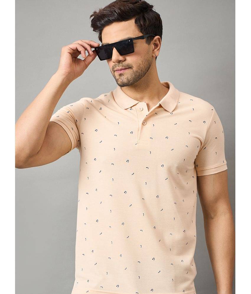 zigo Pack of 1 Cotton Blend Regular Fit Printed Half Sleeves Men's Polo T Shirt ( Beige ) zigo Pack of 1 Cotton Blend Regular Fit Printed Half Sleeves Men's Polo T Shirt ( Beige )