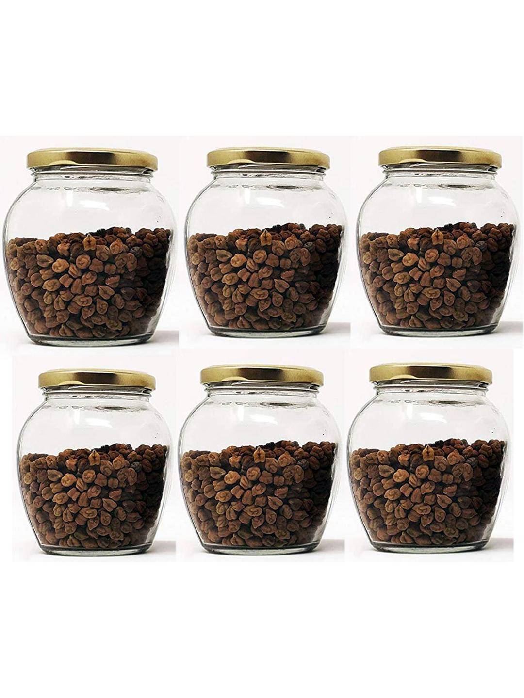     			AFAST Coockes Jar Glass Transparent Cookie Container ( Set Of 6 )