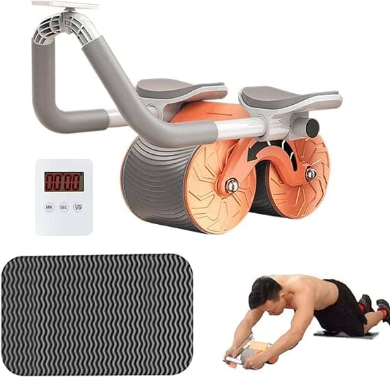 Automatic Rebound Abdominal Wheel, Ab Roller With Elbow Support, Ab Wheel Roller With Knee Mat, 2 In 1 Ab Roller Wheel & Plank Trainer For Core Strength Training Home Gym Fitness (Orange) Pack of 1 - Sports and Fitness Equipment | Buy online on ZillyBuy