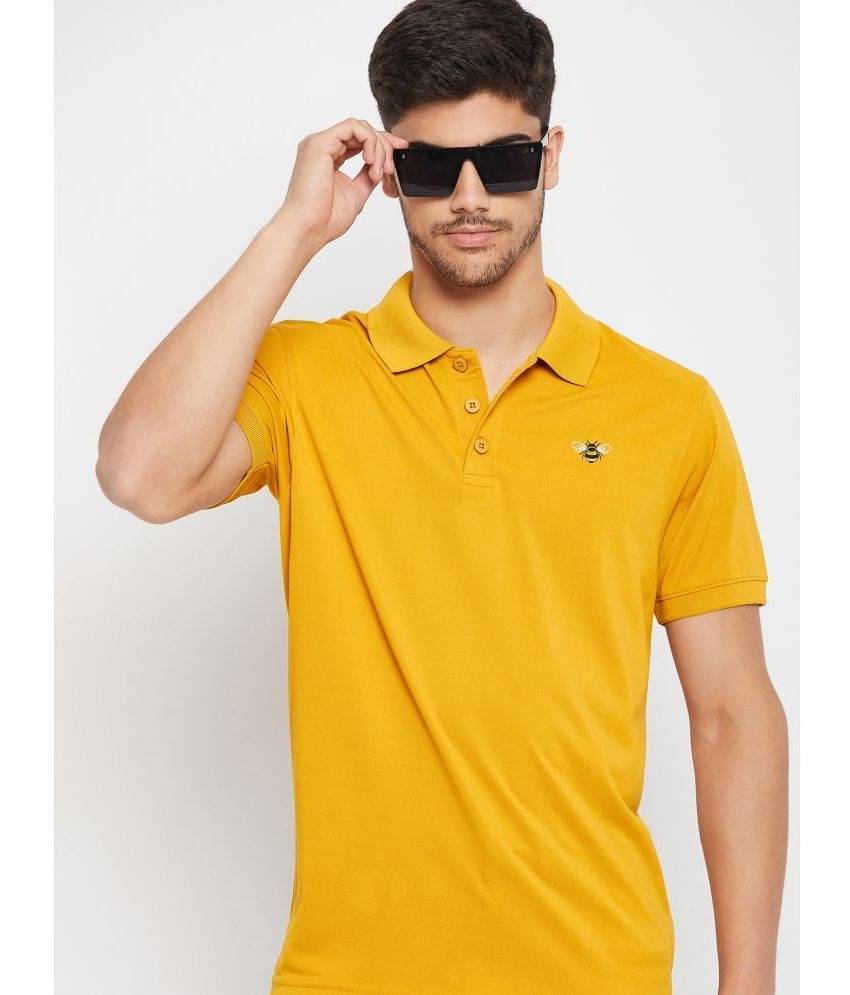 Auxamis Pack of 1 Cotton Blend Regular Fit Solid Half Sleeves Men's Polo T Shirt ( Mustard ) Auxamis Pack of 1 Cotton Blend Regular Fit Solid Half Sleeves Men's Polo T Shirt ( Mustard )