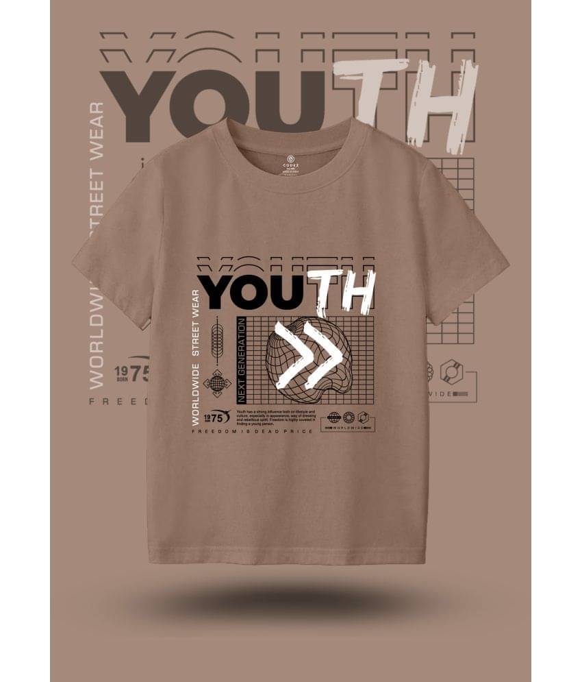     			CODEZ Pack of 1 Boys Cotton Blend T-Shirt ( Chocolate Brown )