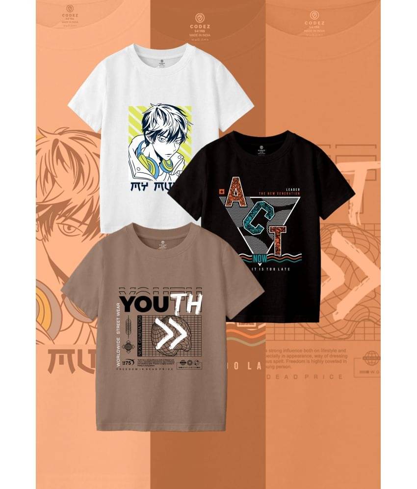     			CODEZ Pack of 1 Boys Cotton Blend T-Shirt ( Multi Color )