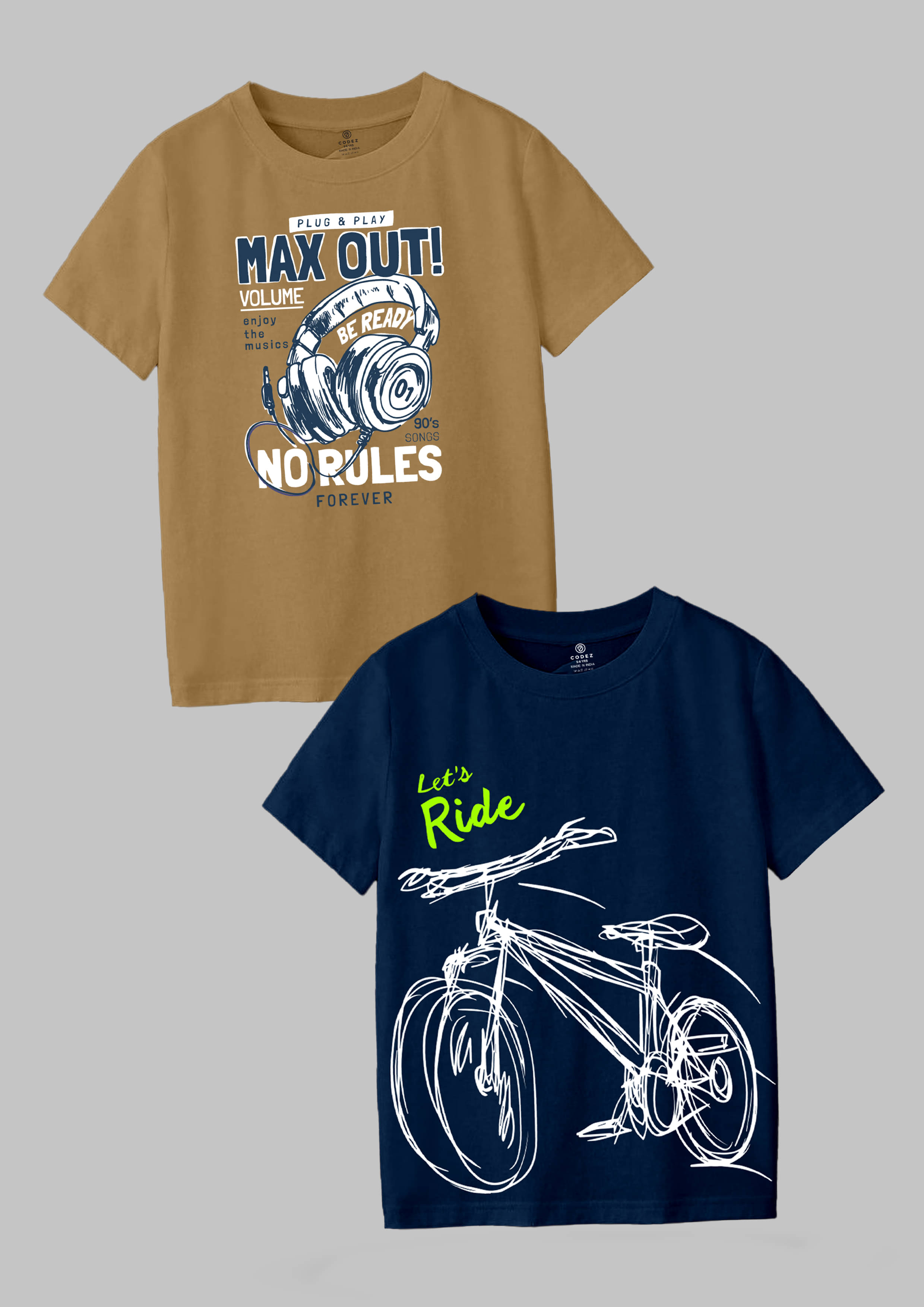     			CODEZ Pack of 1 Boys Cotton Blend T-Shirt ( Multi Color )